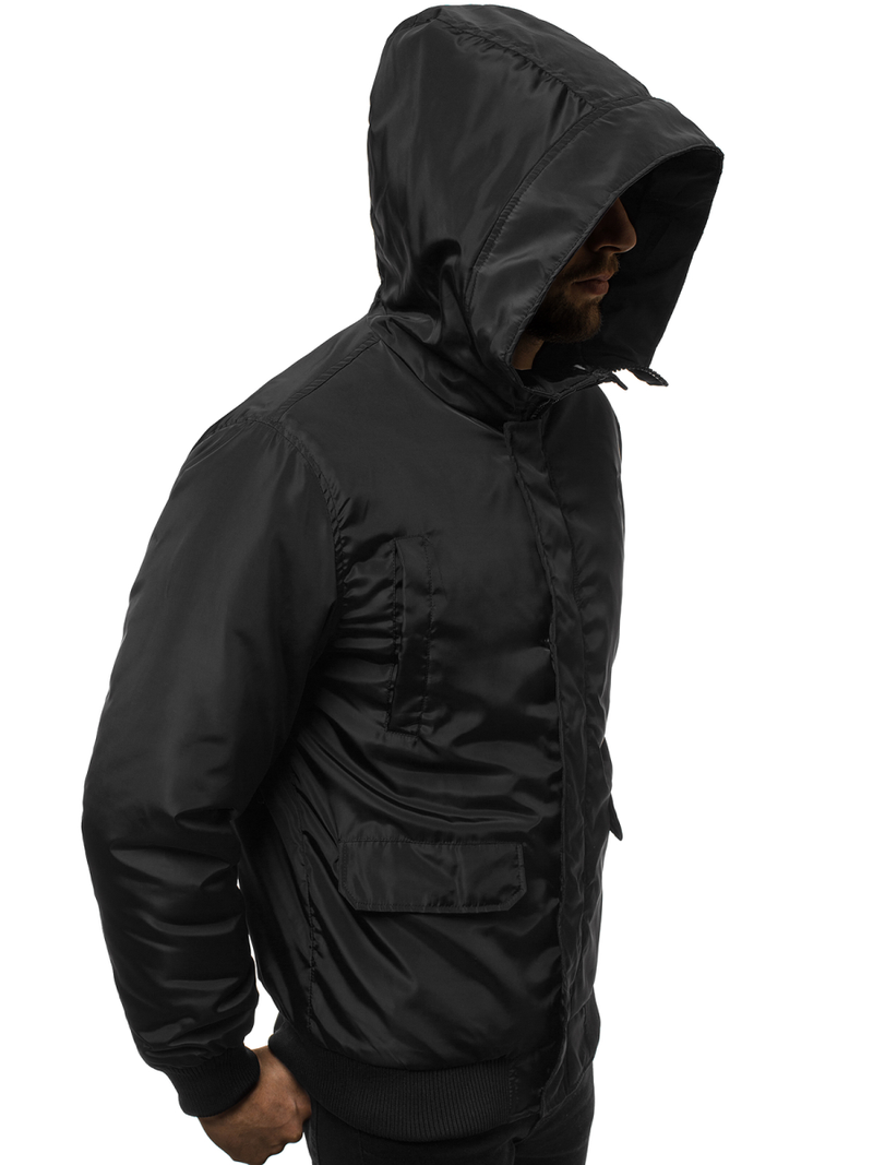 Férfi téli kabát fekete OZONEE JS/2019005