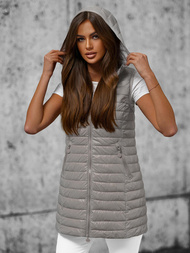 Női hosszú mellény szürke OZONEE O/H903