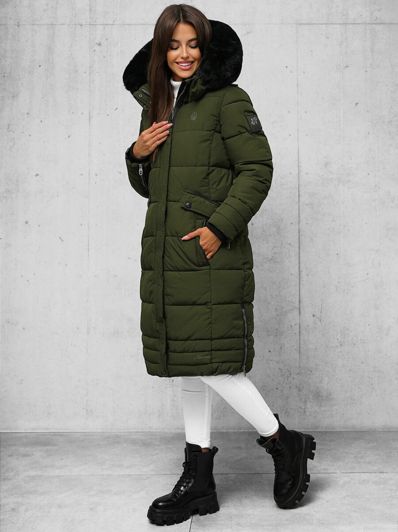 Női téli kabát khaki OZONEE O/W377