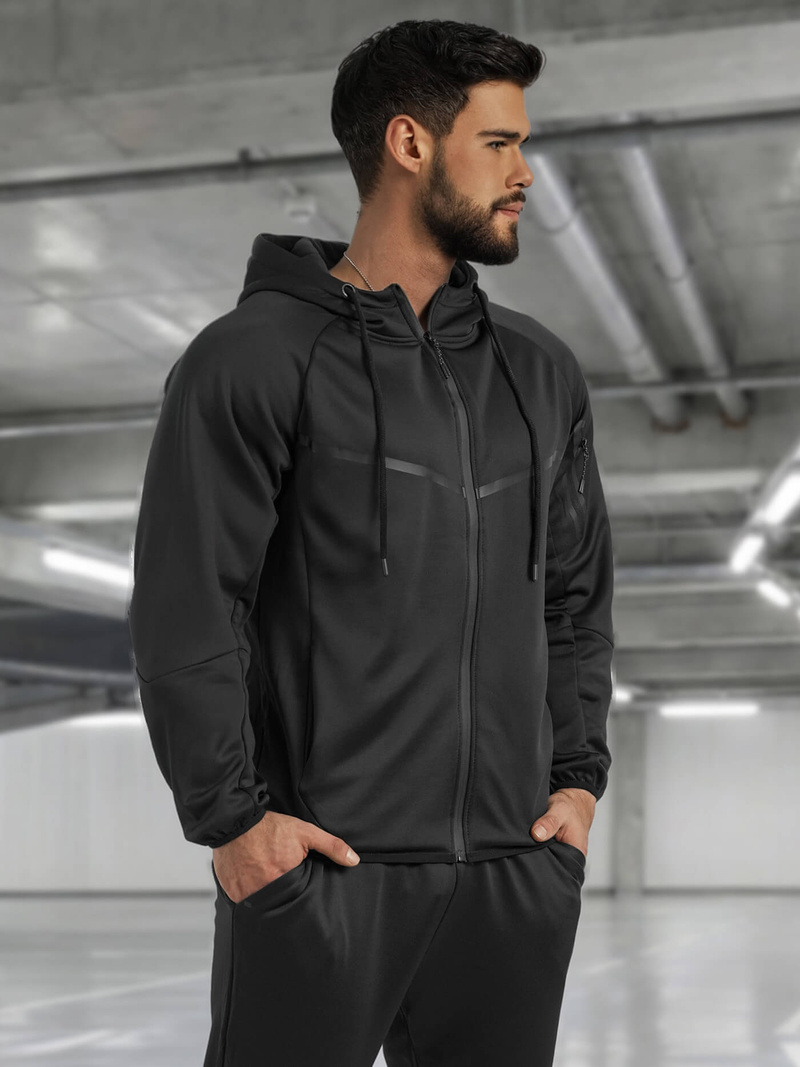 Férfi melegítő együttes fekete OZONEE JS/8C1966/3