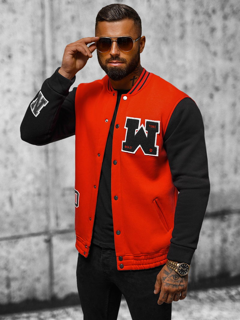 Férfi pulóver piros OZONEE O/TB9127