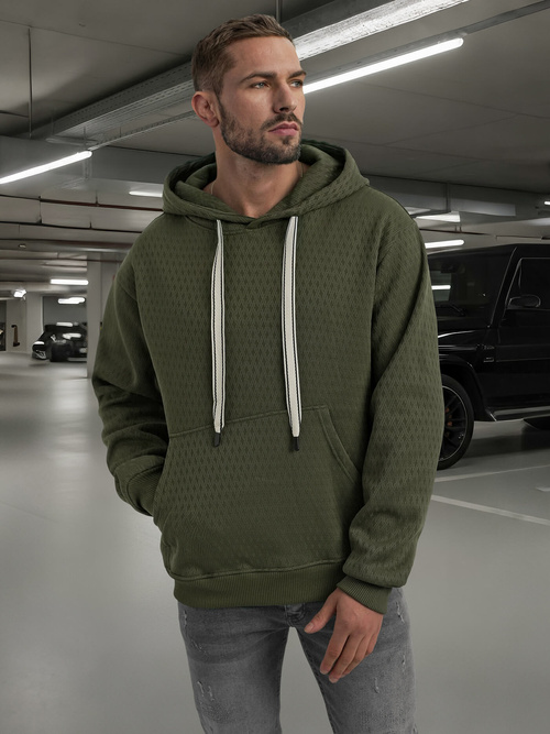 Férfi kapucnis felső khaki OZONEE O/G3065