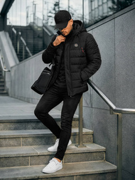 Férfi kabát fekete OZONEE JS/31M5081/392Z