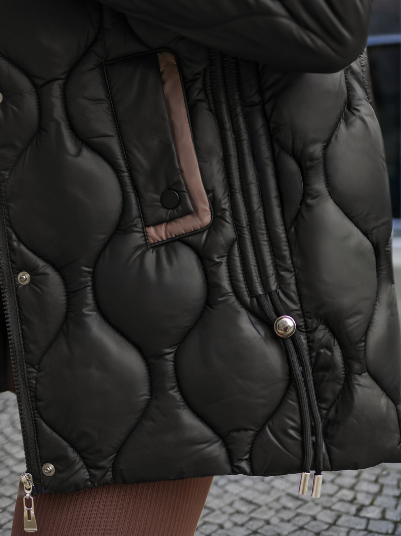 Női téli kabát fekete OZONEE O/5M3226/392