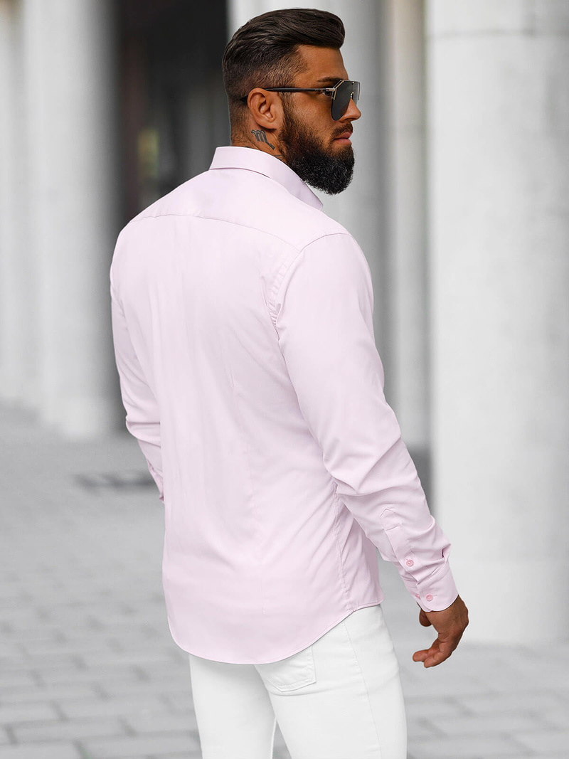 Férfi Ing Világos-Rózsaszín OZONEE O/V110