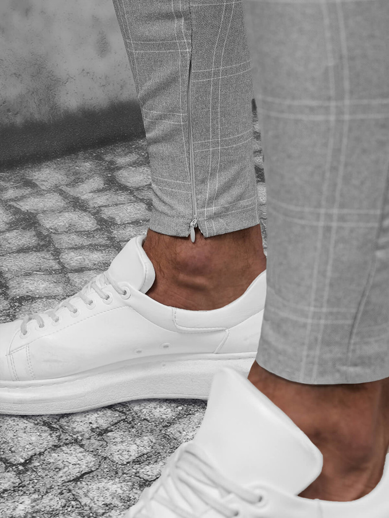 Férfi chino nadrág szürke OZONEE DJ/550176