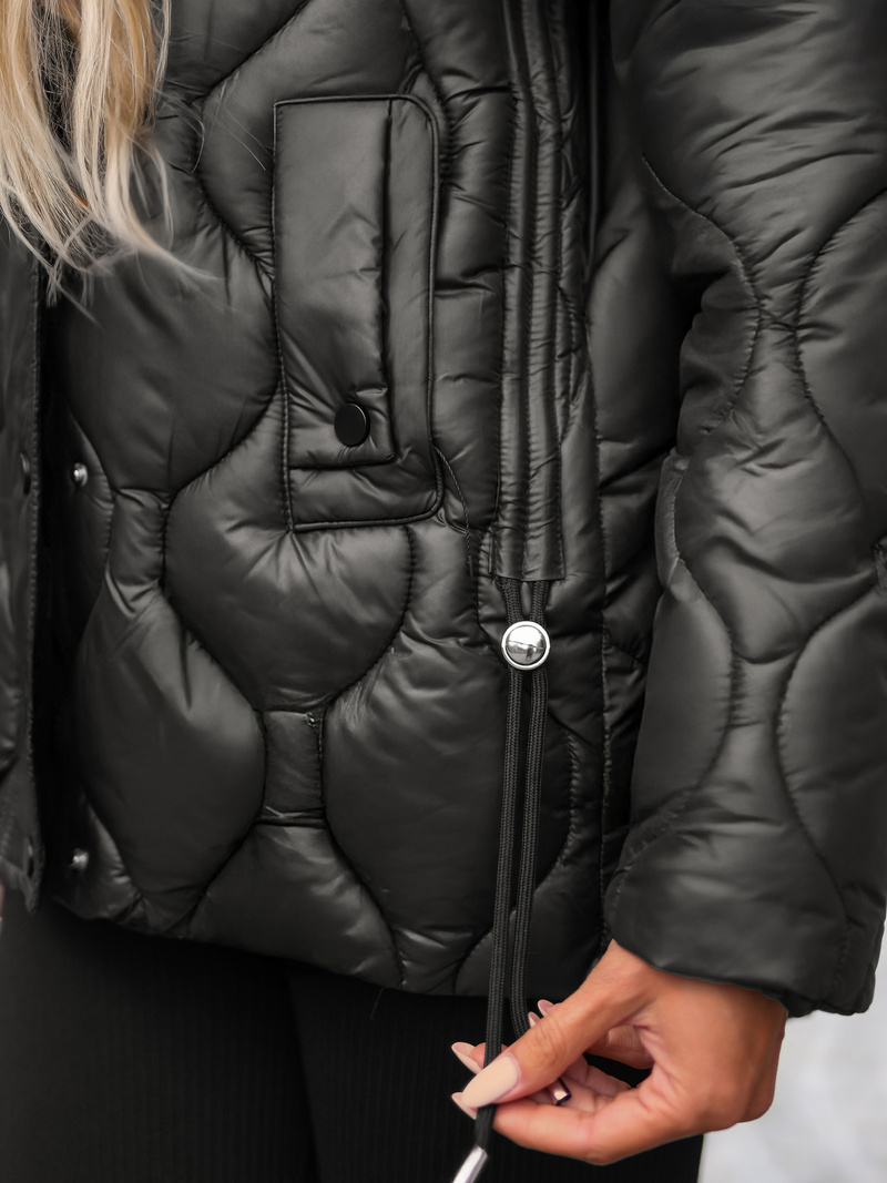 Női téli kabát fekete-barna OZONEE JS/5M3226/392A