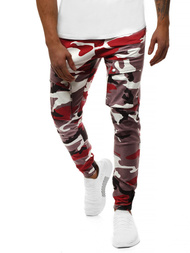 Férfi nadrág jogger bordó-bézs OZONEE A/1003