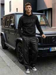 Férfi kapucnis felső fekete OZONEE JS/8B1990/3