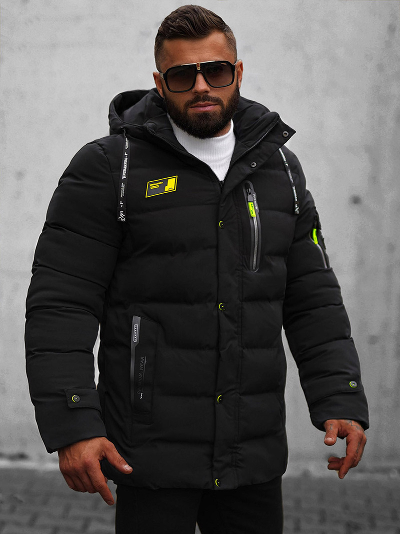 Férfi téli parka kabát fekete OZONEE JS/22M56/392