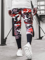 Férfi nadrág jogger bordó-bézs OZONEE G/11133