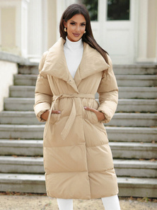 Női téli kabát bézs OZONEE JS/M737/62Z