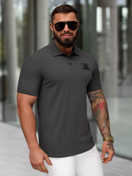 Férfi galléros póló grafit OZONEE NB/MT3124