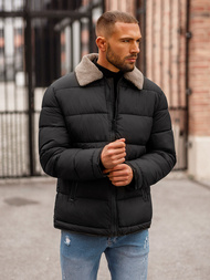 Férfi kabát fekete OZONEE JS/31M5010Z