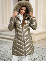 Női téli kabát arany OZONEE JS/16M9100/403Z