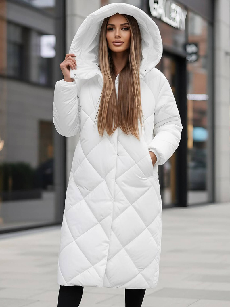 Női téli kabát fehér OZONEE JS/5M3173/281Z