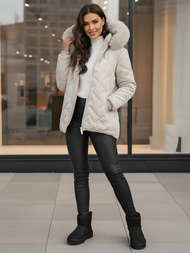 Női téli kabát Világos-Szürke OZONEE JS/16M9296/280Z