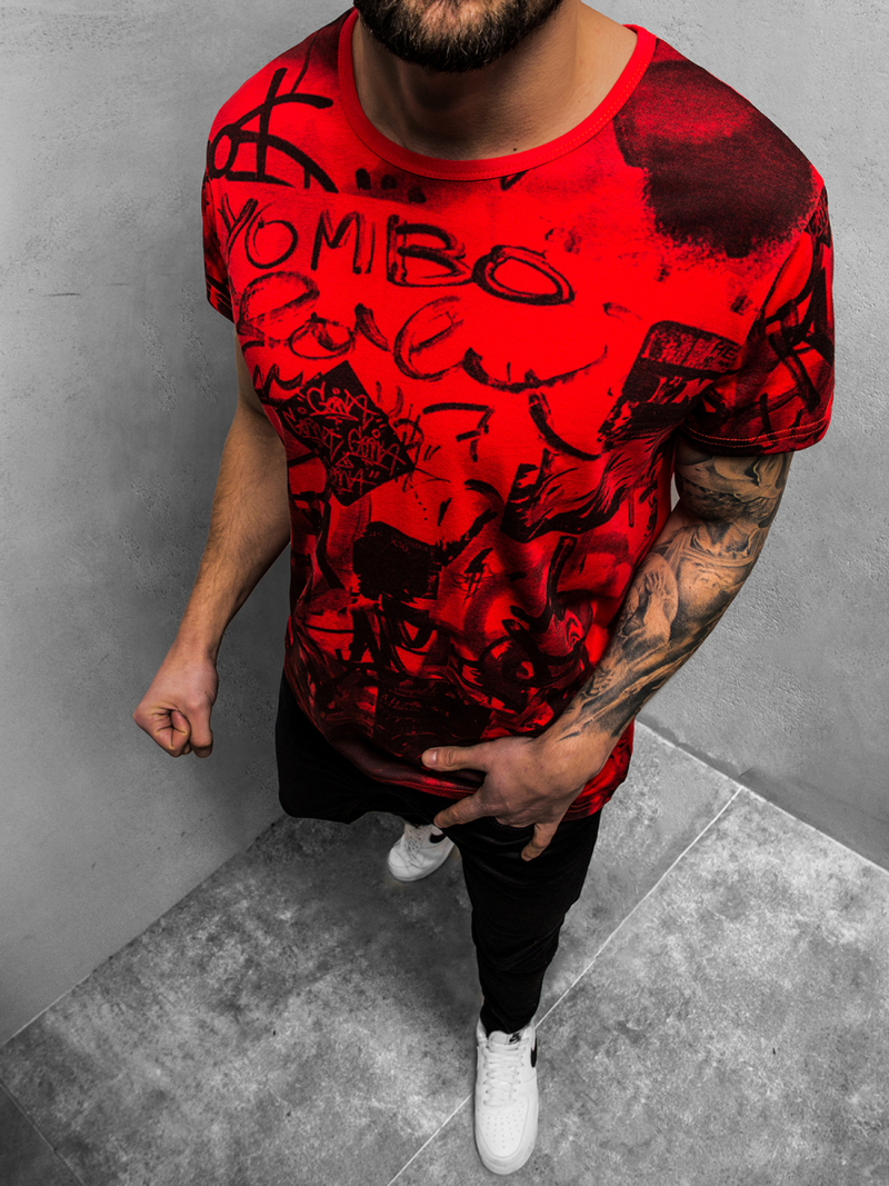 Férfi póló Piros OZONEE JS/KS1987Z