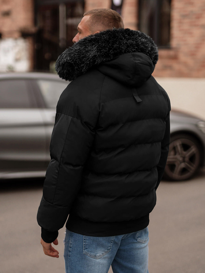 Férfi Steppelt Kabát Fekete OZONEE O/M798Z