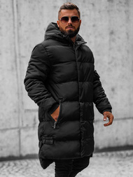 Férfi steppelt Kabát Fekete OZONEE O/M799