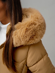 Női téli kabát bézs OZONEE JS/16M9202/62Z