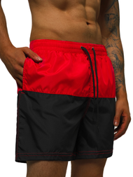 Férfi fürdőnadrág piros-fekete OZONEE JS/HM067