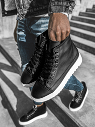 Férfi magasszárú sneakersek Fekete-fehér OZONEE W/034