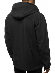 Férfi kapucnis softshell kabát fekete-zöld OZONEE GE/12269Z