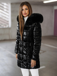 Női téli kabát fekete OZONEE JS/16M9120/392Z