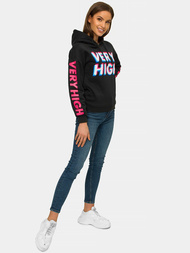 Női kapucnis pulóver Fekete OZONEE JS/B26012