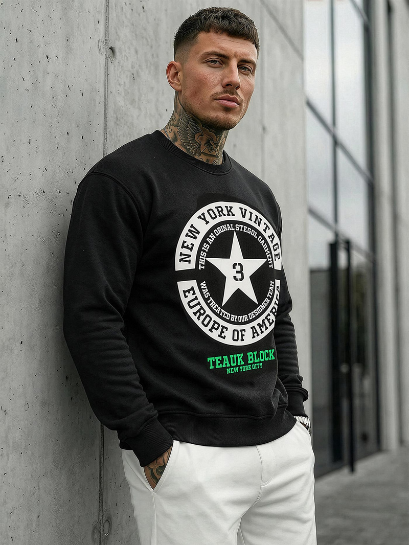 Férfi Melegítő Felső Fekete OZONEE JS/8B1768/3