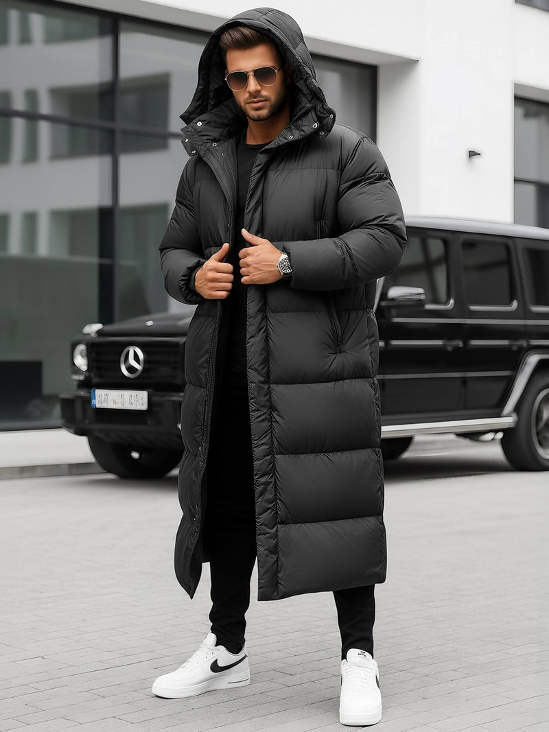 Férfi téli kabát fekete OZONEE O/M3202Z