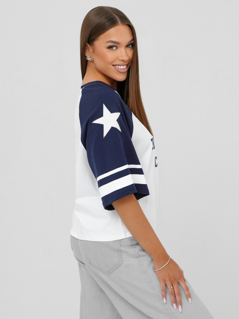 Női polo fehér-gránát OZONEE JS/R62493