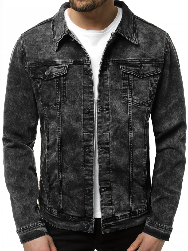 Férfi farmer dzseki fekete OZONEE V/19320