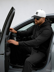 Férfi kapucnis felső fekete OZONEE JS/8B1975/3