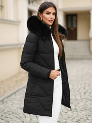 Női téli kabát fekete OZONEE JS/16M9099/392Z
