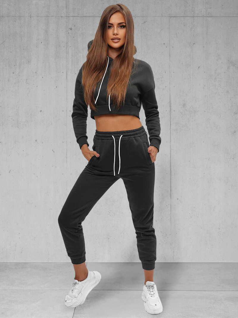 Kétrészes női tréning szett fekete OZONEE JS/8C67/3Z