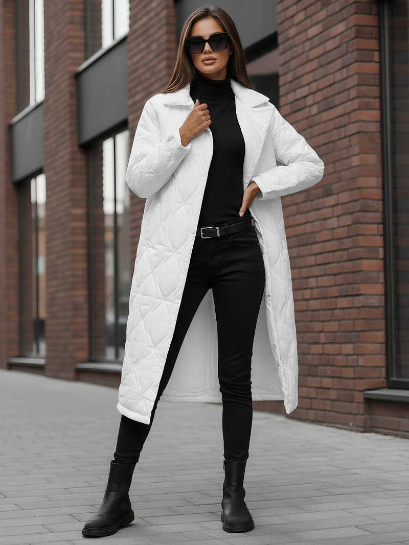 Női téli kabát fehér OZONEE JS/5M3177/281Z