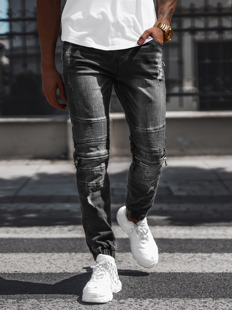 Férfi Nadrág Jogger Fekete OZONEE NB/MP0077N