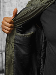 Férfi steppelt kabát zöld OZONEE O/M799