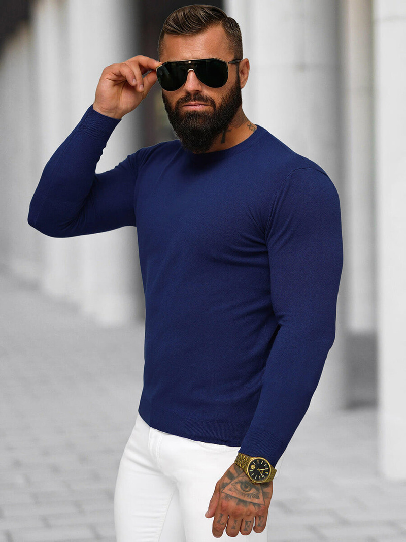 Férfi Pulóver Sötét-Kék OZONEE NB/MMB602/5Z