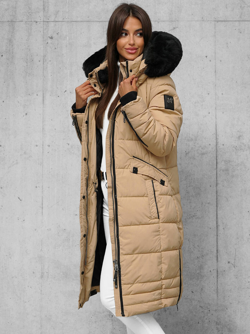 Női téli kabát bézs OZONEE O/W377