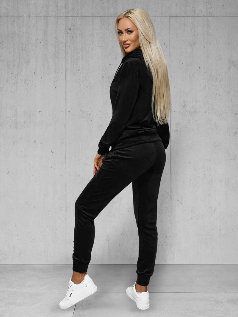 Női Melegítő Szett Velúr Fekete OZONEE JS/8C1176/3