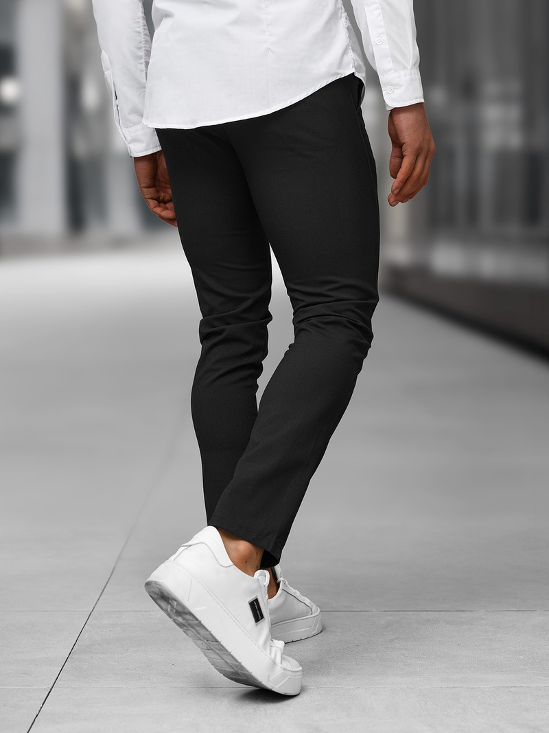 Férfi chino nadrág fekete OZONEE DJ/5526Z