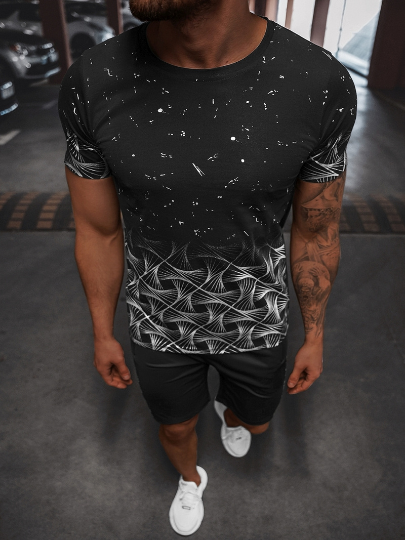 Férfi Szabadidő Együttes Fekete-Ezüst OZONEE O/HM751