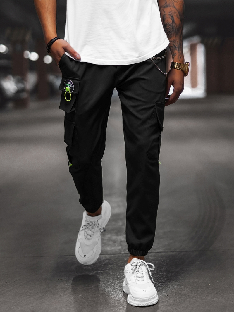 Férfi nadrág chino jogger fekete OZONEE O/CP149Z