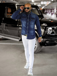 Férfi farmer ing kék OZONEE O/51410