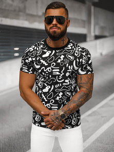 Férfi Póló Fekete OZONEE JS/8T1205/3