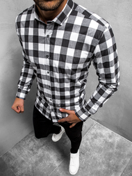 Férfi Ing Fekete-fehér OZONEE O/3011/13