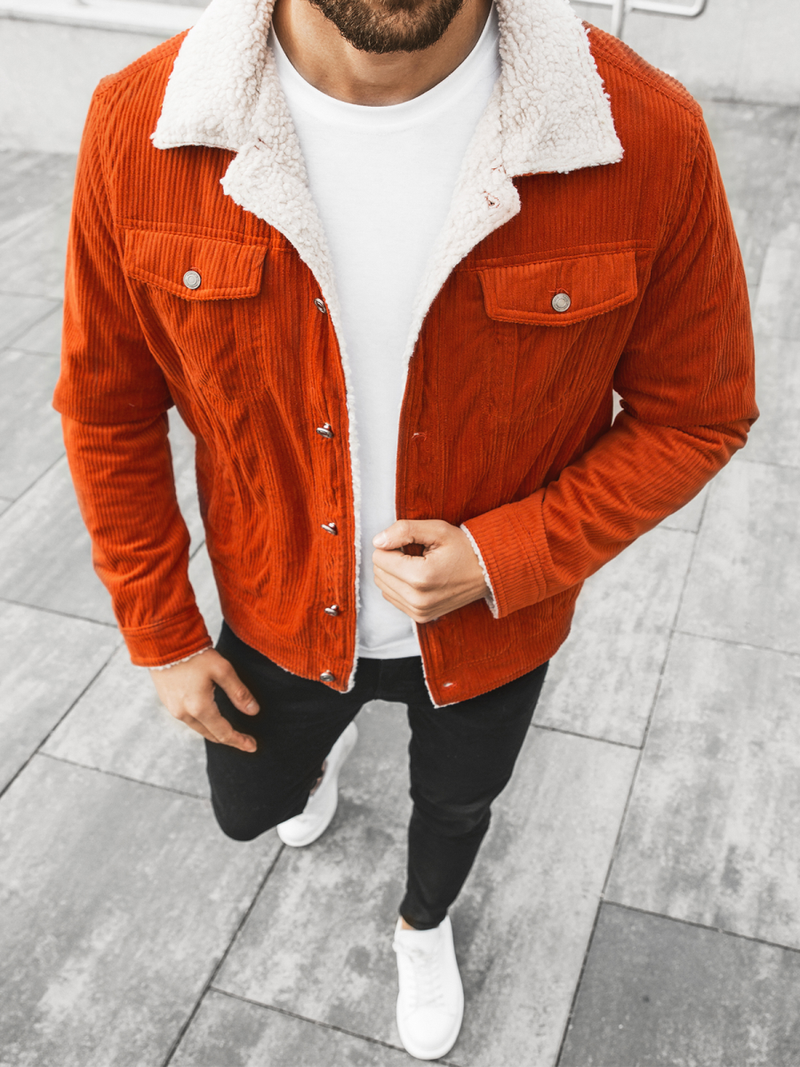 Férfi farmer dzseki narancs OZONEE JB/JP1179/3Z